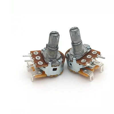 Потенциометр 5k с переключателем 15mm Dual Gang Audio Taper